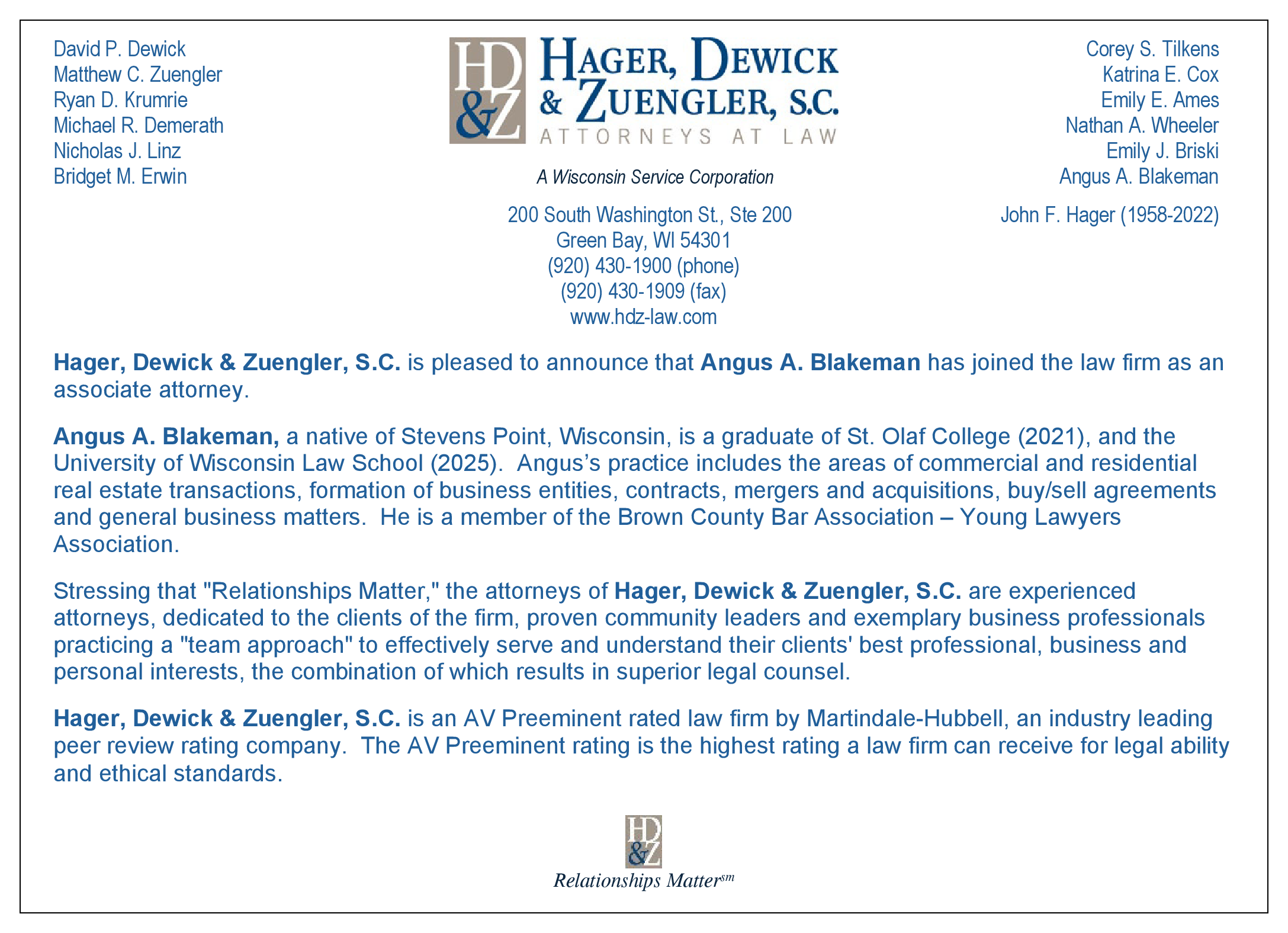 Angus A Blakeman announcement card